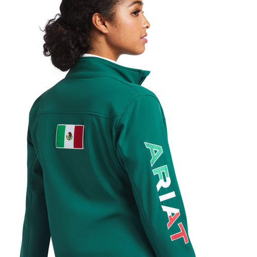 Ariat Women's Jacket - Classic Team Softshell - Mexico / Verde - Water Resistant Ariat Women's Jacket - Classic Team Softshell - Mexico / Verde - Water Resistant