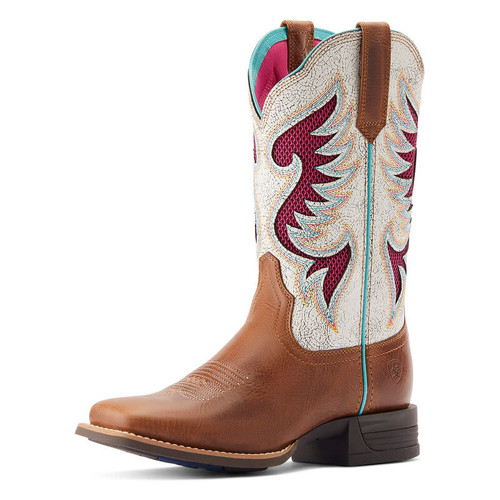 Ariat Women's Boots - Pinto VentTek 360 Western - Dark Tan / Distressed White Ariat Women's Boots - Pinto VentTek 360 Western - Dark Tan / Distressed White