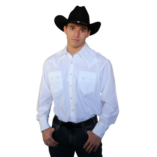Rockmount Ranch Wear Men's Shirt - Oxford Western / Extra-Fine Cotton -White