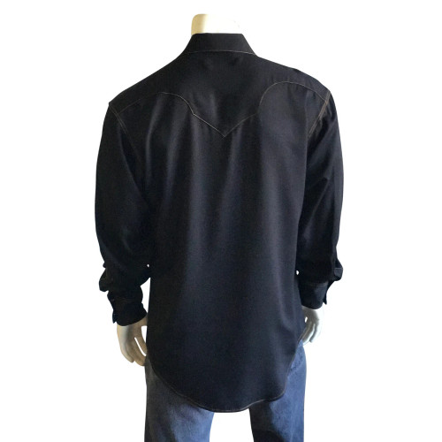 Rockmount Ranch Wear Men's Shirt - Sueded Tencel Western - Black