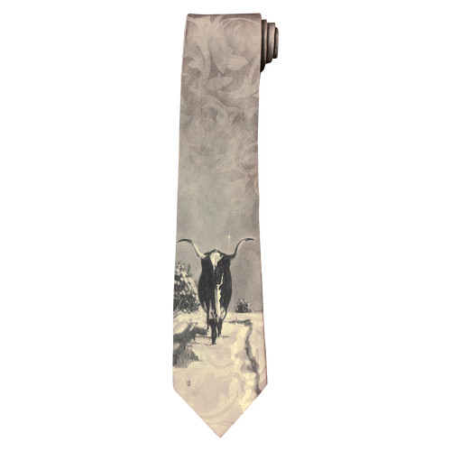 Rockmount Ranch Wear Men's Accessories - Limited-Edition Spats Longhorn Silk Tie by Harold Holden