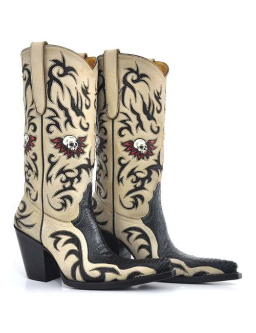 Liberty Women's Boots - Flamin Skull