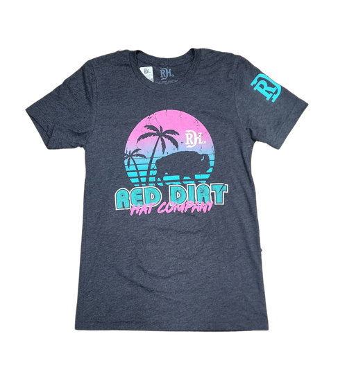 Red Dirt Hat Co T Shirt - Miami Vice - Dark Grey Red Dirt Hat Co T Shirt - Miami Vice - Dark Grey