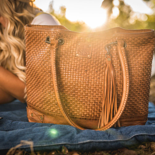 STS Sweet Grass Woven Bucket Bag