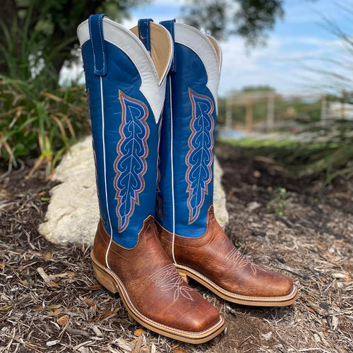 Olathe By Anderson Bean Men's Boots - Coffee Bison / Royal Blue  Olathe By Anderson Bean Men's Boots - Coffee Bison / Royal Blue