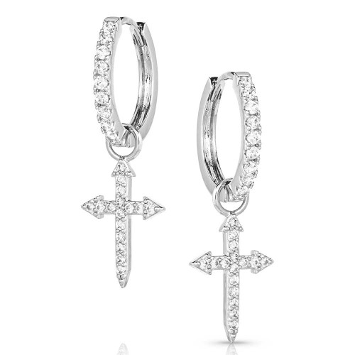 Montana Silversmith Accessories - Crystal Devotion Cross Earrings Montana Silversmith Accessories - Crystal Devotion Cross Earrings