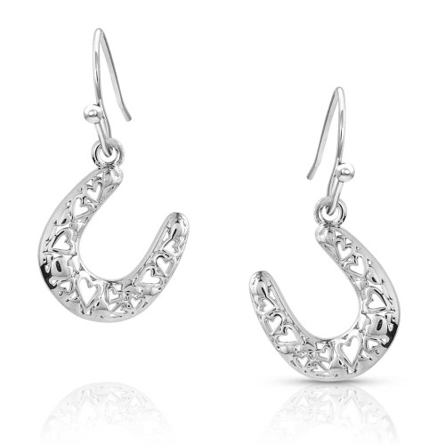 Montana Silversmith Accessories - Heartfelt Luck Horseshoe Earrings Montana Silversmith Accessories - Heartfelt Luck Horseshoe Earrings