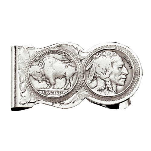Montana Silversmith Accessories - Buffalo Indian Nickel Scalloped Money Clip Montana Silversmith Accessories - Buffalo Indian Nickel Scalloped Money Clip