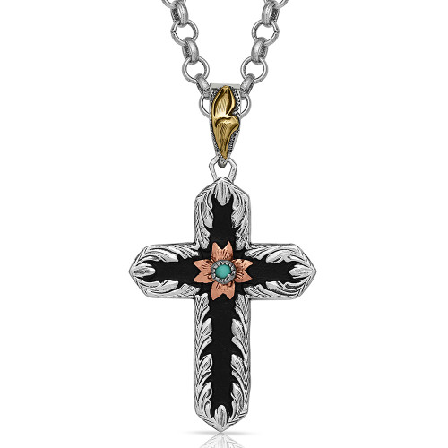 Montana Silversmith Accessories - Antiqued Two Tone Radiating Cross Necklace Montana Silversmith Accessories - Antiqued Two Tone Radiating Cross Necklace