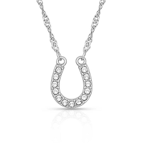 Montana Silversmith Accessories - Crystal Clear Luck Horseshoe Necklace Montana Silversmith Accessories - Crystal Clear Luck Horseshoe Necklace