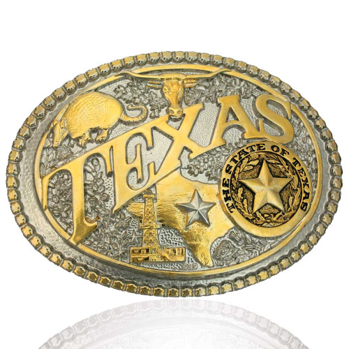 Montana Silversmith Accessories - Two-Tone Texas State Heritage Attitude Buckle Montana Silversmith Accessories - Two-Tone Texas State Heritage Attitude Buckle