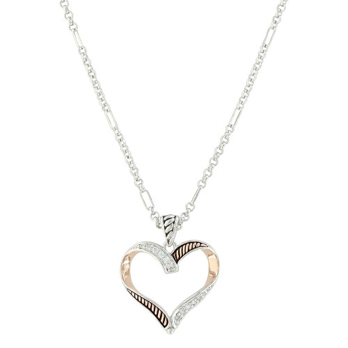 Montana Silversmith Accessories -  Facets of Love Rose Gold Heart Necklace Montana Silversmith Accessories -  Facets of Love Rose Gold Heart Necklace