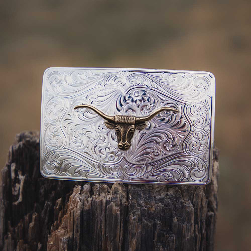 Montana Silversmith Accessories - Iconic Western Longhorn Silver Buckle Montana Silversmith Accessories - Iconic Western Longhorn Silver Buckle
