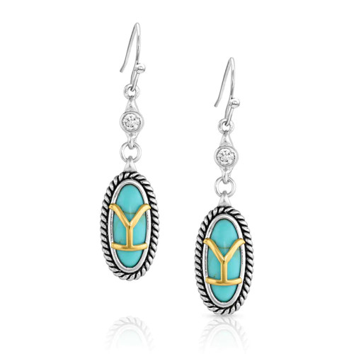 Montana Silversmith Accessories - Yellowstone Brand Oval Turquoise Earrings Montana Silversmith Accessories - Yellowstone Brand Oval Turquoise Earrings