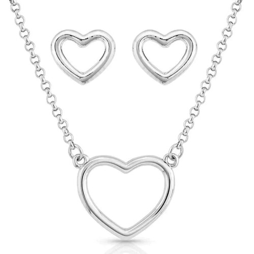 Montana Silversmith Accessories - Clear Reflection Of Love Heart Jewelry Set Montana Silversmith Accessories - Clear Reflection Of Love Heart Jewelry Set