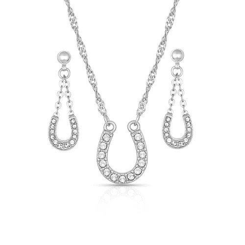 Montana Silversmith Accessories - Crystal Clear Lucky Horseshoe Jewelry Set Montana Silversmith Accessories - Crystal Clear Lucky Horseshoe Jewelry Set