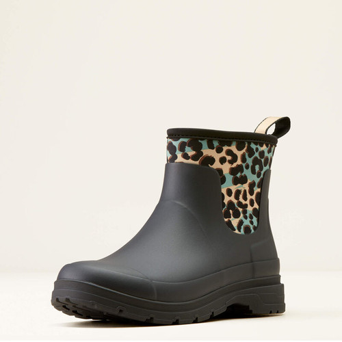 Ariat Women's Boots - Kelmarsh Shortie Rubber - Black / Leopard Camo Ariat Women's Boots - Kelmarsh Shortie Rubber - Black / Leopard Camo