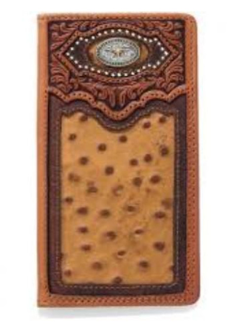 Leegin / Brighton Men's Accessories - Cattle Driven Ostrich Checkbook Wallet Leegin / Brighton Men's Accessories - Cattle Driven Ostrich Checkbook Wallet
