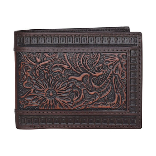 Justin by Trenditions Men's Accessories - Bifold Wallet - Genuine Leather w/ Tooling Justin by Trenditions Men's Accessories - Bifold Wallet - Genuine Leather w/ Tooling