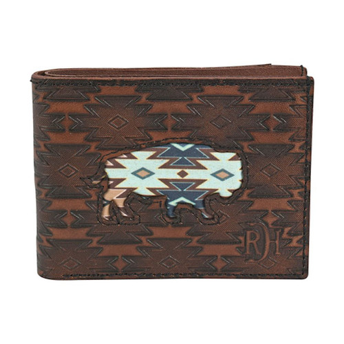 Red Dirt by Trenditions Men's Accessories - Bifold Wallet - Southwest Buffalo Inlay Red Dirt by Trenditions Men's Accessories - Bifold Wallet - Southwest Buffalo Inlay