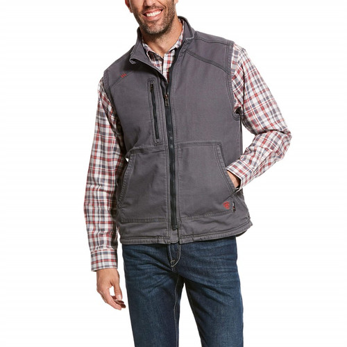 Ariat Men's FR  - DuraLight Stretch Canvas Vest - Iron Gray Ariat Men's FR  - DuraLight Stretch Canvas Vest - Iron Gray