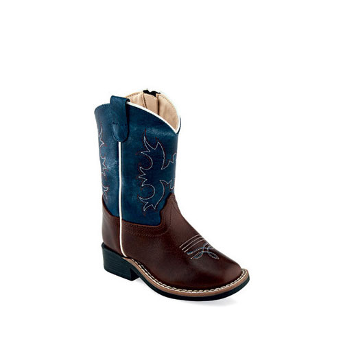 Jama Old West Toddler Boots - Dark Brown / Blue Jama Old West Toddler Boots - Dark Brown / Blue