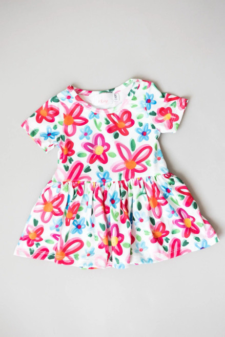 Mila & Rose Kids Apparel - Neon Floral Twirl Bodysuit