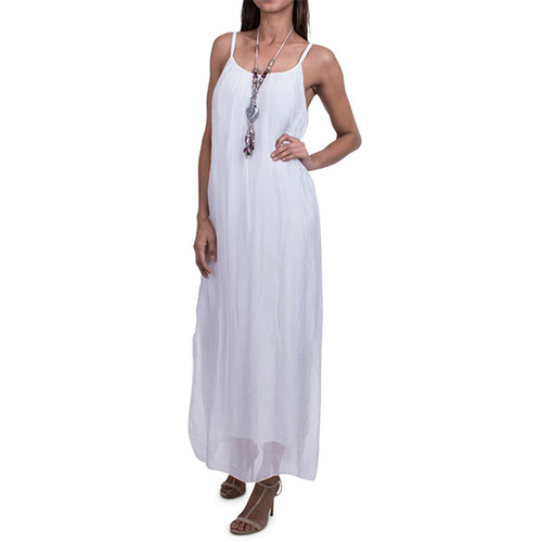 Gigi Moda Women's Clothing - Venus Silk Dress - White Gigi Moda Women's Clothing - Venus Silk Dress - White
