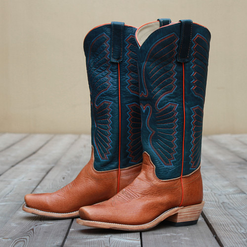 Olathe By Anderson Bean Men's Boots - Tan Navajo Bison / Indigo Navajo Bison Olathe By Anderson Bean Men's Boots - Tan Navajo Bison / Indigo Navajo Bison