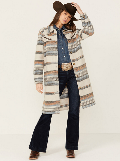 Cruel Girl Women's Outerwear - Long Shacket - Stripe Cruel Girl Women's Outerwear - Long Shacket - Stripe