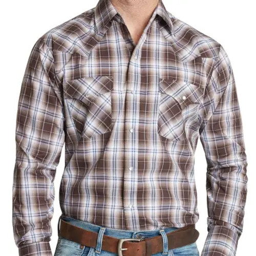 Ely Walker Men's Shirt - Western Snap LS - Dark Plaid Ely Walker Men's Shirt - Western Snap LS - Dark Plaid