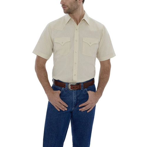Ely Walker Men's Shirt - Western Snap SS - Solid Ecru Ely Walker Men's Shirt - Western Snap SS - Solid Ecru