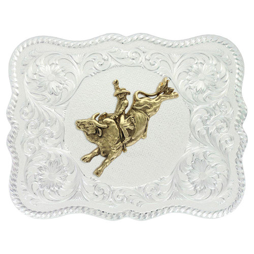 Montana Silversmith Accessories - Scalloped Silver w/ Bull Rider Buckle Montana Silversmith Accessories - Scalloped Silver w/ Bull Rider Buckle