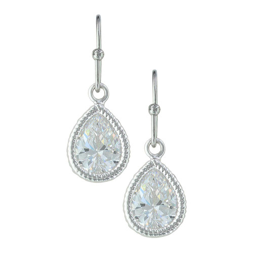 Montana Silversmith Accessories - Western Teardop Clear CZ Earrings