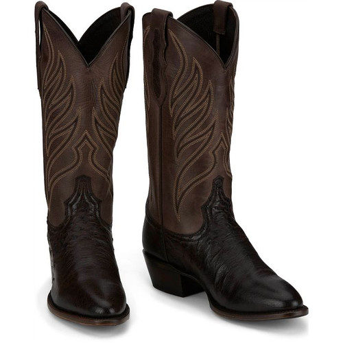 Tony Lama Men's Exotic Boots - Bonham Smooth Ostrich - Black