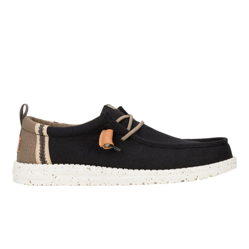 Hey Dude Men's Casuals - Wally Craft Linen - Black / Walnut Hey Dude Men's Casuals - Wally Craft Linen - Black / Walnut