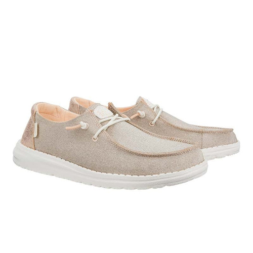 Hey Dude Women's Casuals - Wendy  Metallic Sparkle - Rose Gold Hey Dude Women's Casuals - Wendy  Metallic Sparkle - Rose Gold