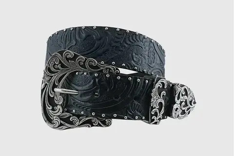 Gem Dandy Women's Accessories - Roper Belt - Floral Emb Heart