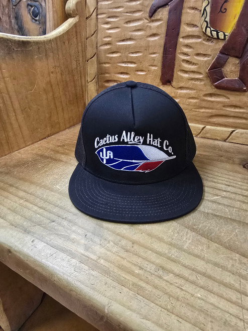 Cactus Alley - Feather Stitch Out Cap - Black / Black