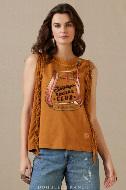 Double D Ranch Women's - Stirrup Social Club Top - Pecan Double D Ranch Women's - Stirrup Social Club Top - Pecan
