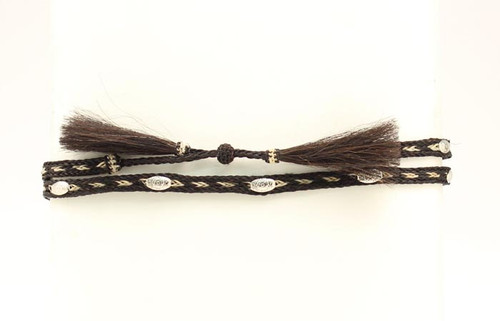 M & F Western Products - Braided 3 Strand Horsehair / Conchos Hatband - Brown M & F Western Products - Braided 3 Strand Horsehair / Conchos Hatband - Brown