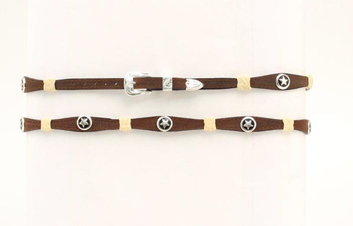 M & F Western Products - Scalloped Leather / Rawhide Embellishment / Star Conchos - Brown M & F Western Products - Scalloped Leather / Rawhide Embellishment / Star Conchos - Brown