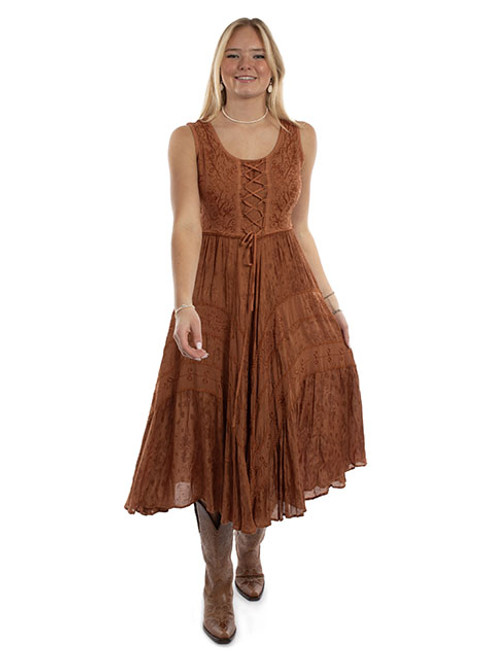 Scully Women's Dress - Honey Creek Collection - Full Length / Lace Up - Rust