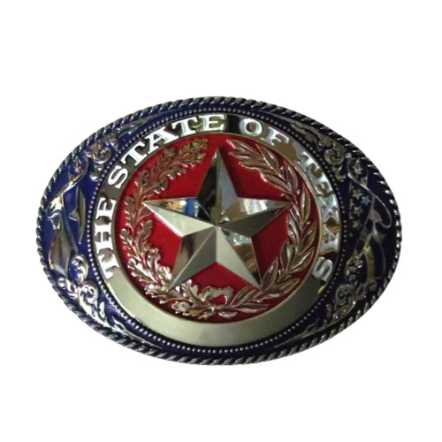 Billy's Western Wear Accessories - Buckle - State Of Texas Seal / Medium Oval - Gold Enamel