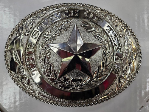 Billy's Western Wear Accessories - Buckle - State Of Texas Seal / Medium Oval - Silver