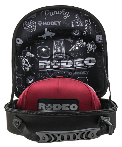 Hooey Hat Accessories - Cap Carrier / Hooey Rodeo Pattern - Black W/ Greyscale
