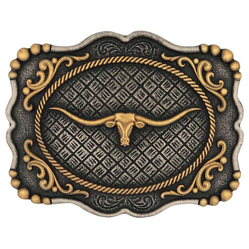 Montana Silversmith Accessories - Framed Longhorn Attitude Buckle