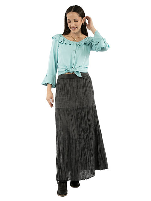 Scully Women's Skirt - Tiered Broomstick / Acid Wash - Black