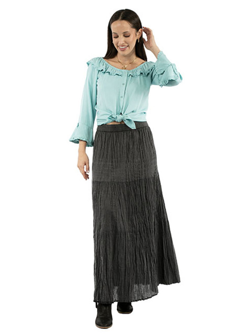 Scully Women's Skirt - Tiered Broomstick / Acid Wash - Black   Scully Women's Skirt - Tiered Broomstick / Acid Wash - Black