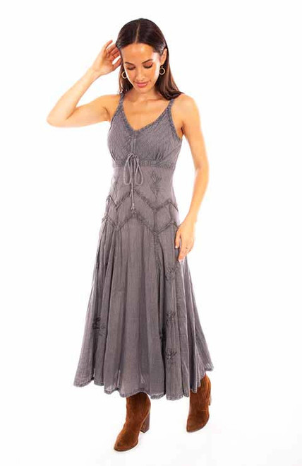 Scully Women's Dress - Honey Creek Collection - Spaghetti Strap / Long Rayon - Grey Scully Women's Dress - Honey Creek Collection - Spaghetti Strap / Long Rayon - Grey